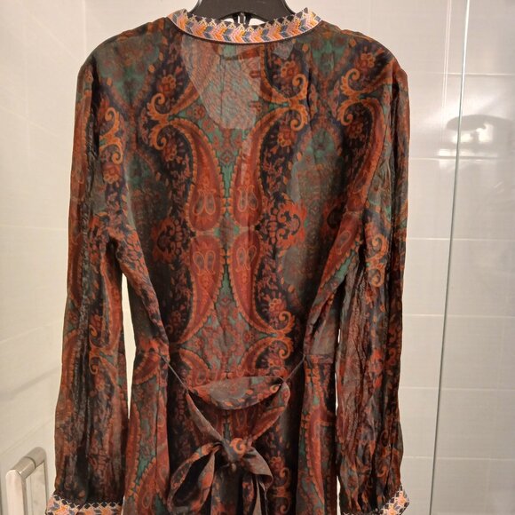 Zara Embroidered Sepia Dress - Picture 5 of 9